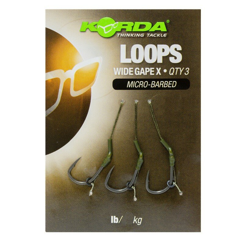 Поводок готовый KORDA Loop Rigs DF Wide Gape X №8 18lb