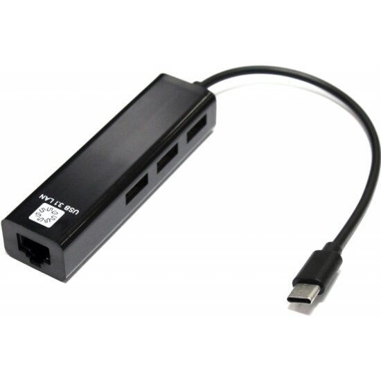 Кабель-адаптер 5BITES USB3.1 / 3*USB2.0 / RJ45 100MB / BLACK (UA3C-45-09BK)