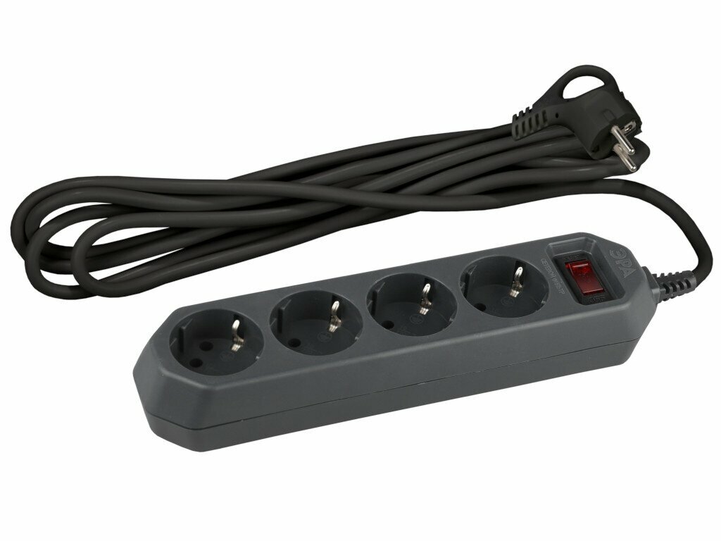 Сетевой фильтр Эра 4 Sockets 1.5m Black USF-M-4es-1.5m-B / Б0019740