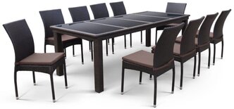 Комплект плетеной мебели Афина T438/Y380A-W53 10PCS Brown