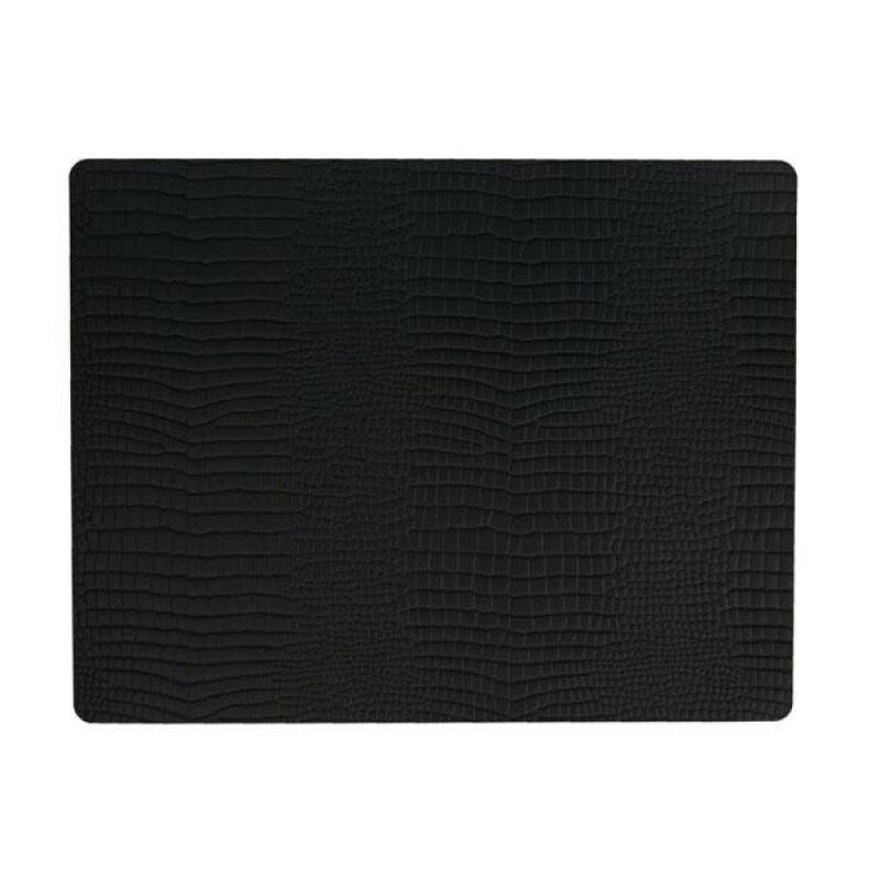 LIND DNA Салфетка сервировочная из кожи прямоугольная 35x45 см толщина 2 мм CROCO black (98326)