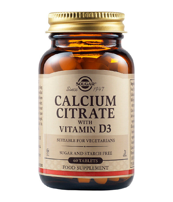 Solgar Calcium Citrate with Vitamin D3 Tablets, 60 .