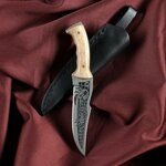 Кизляр Нож сувенирный «Скорпион» деревянная рукоятка, чехол из натуральной кожи - изображение