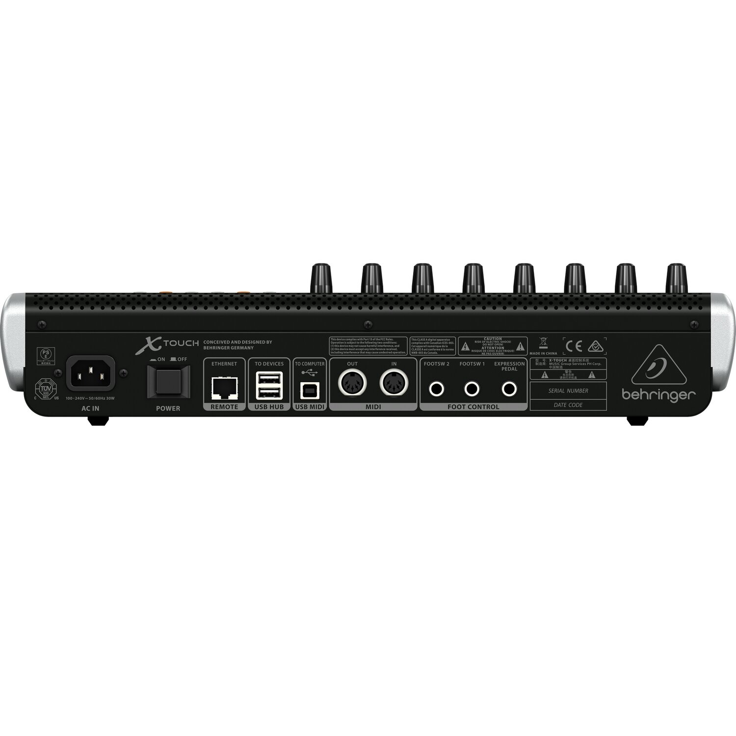 Behringer X-TOUCH компактный Ethernet/USB/MIDI- контроллер DAW 9 моторизфейдеров 100 8LCD индикатор времени HUI Mackie Control
