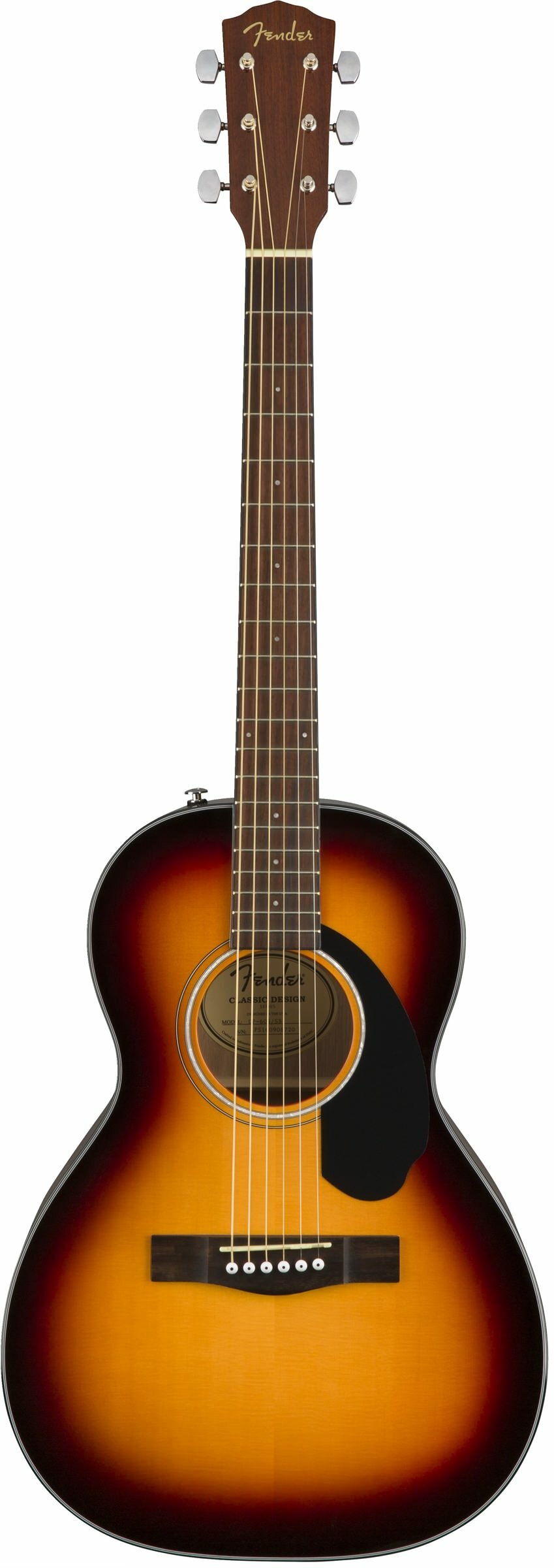 FENDER CP-60S Parlor Sunburst WN Акустическая гитара парлор топ массив ели накладка орех цвет санберст
