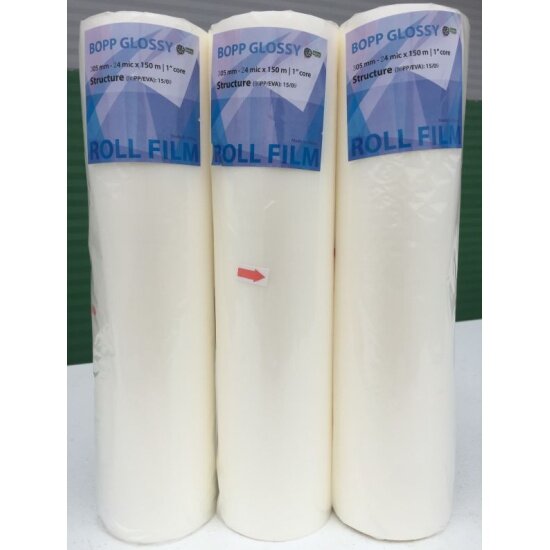 фото Пленка для ламинирования в рулоне Bulros Полипропилен. рул. пленка 305мм х 150м,24мкм 15/0/9, 25 мм (Китай)