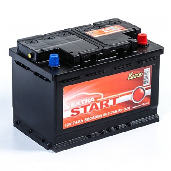 Автомобильный аккумулятор Extra Start 6СТ-74N R+ (L3) 278x175x190