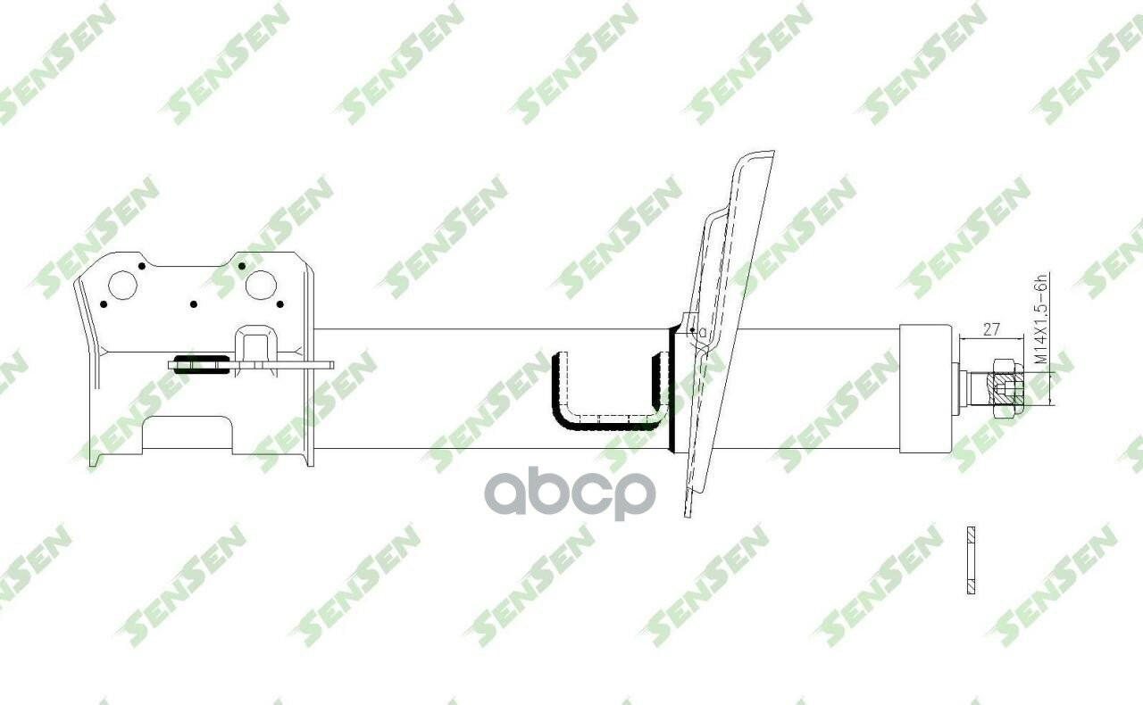 Амортизатор Передний Мост Слева /Opel Astra  Zafira B (A05) Zafira  Zafira C (P12)12-22(17) Sensen арт. 42140528