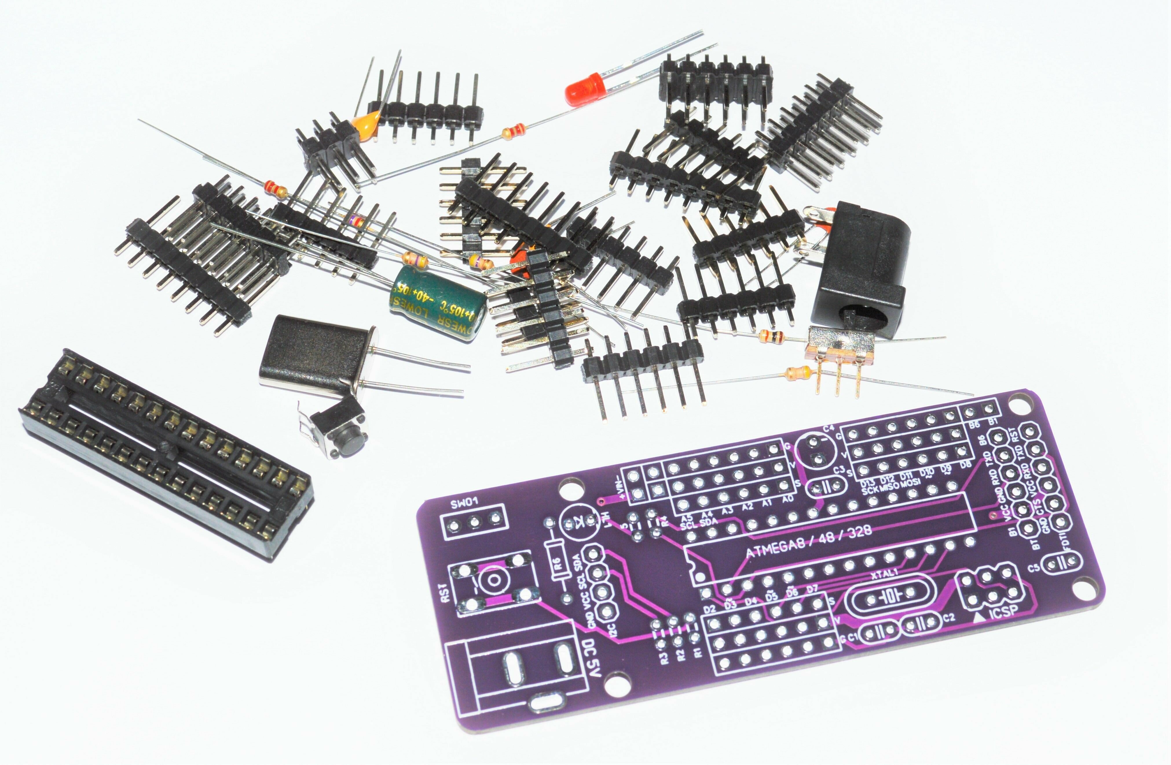 Макетная отладочная плата для Atmega8, 48, 328 (конструктор)