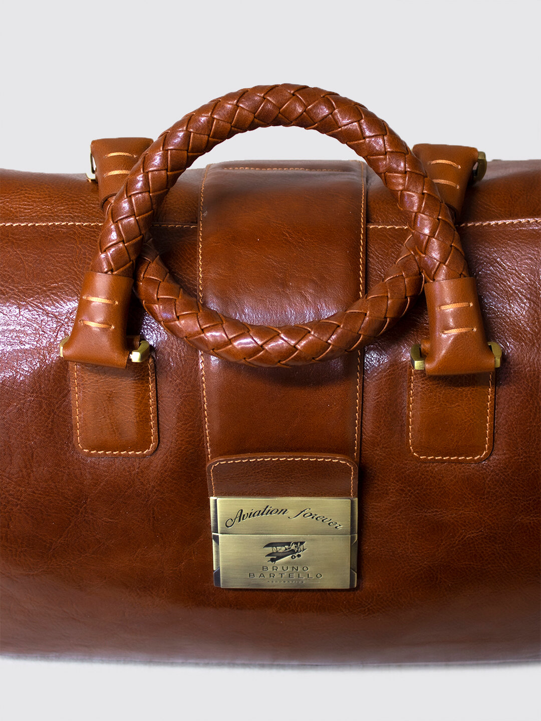 Дорожная сумка кожаная с клатчем в комплекте Bruno Bartello D-0005, коричневая - фотография № 7