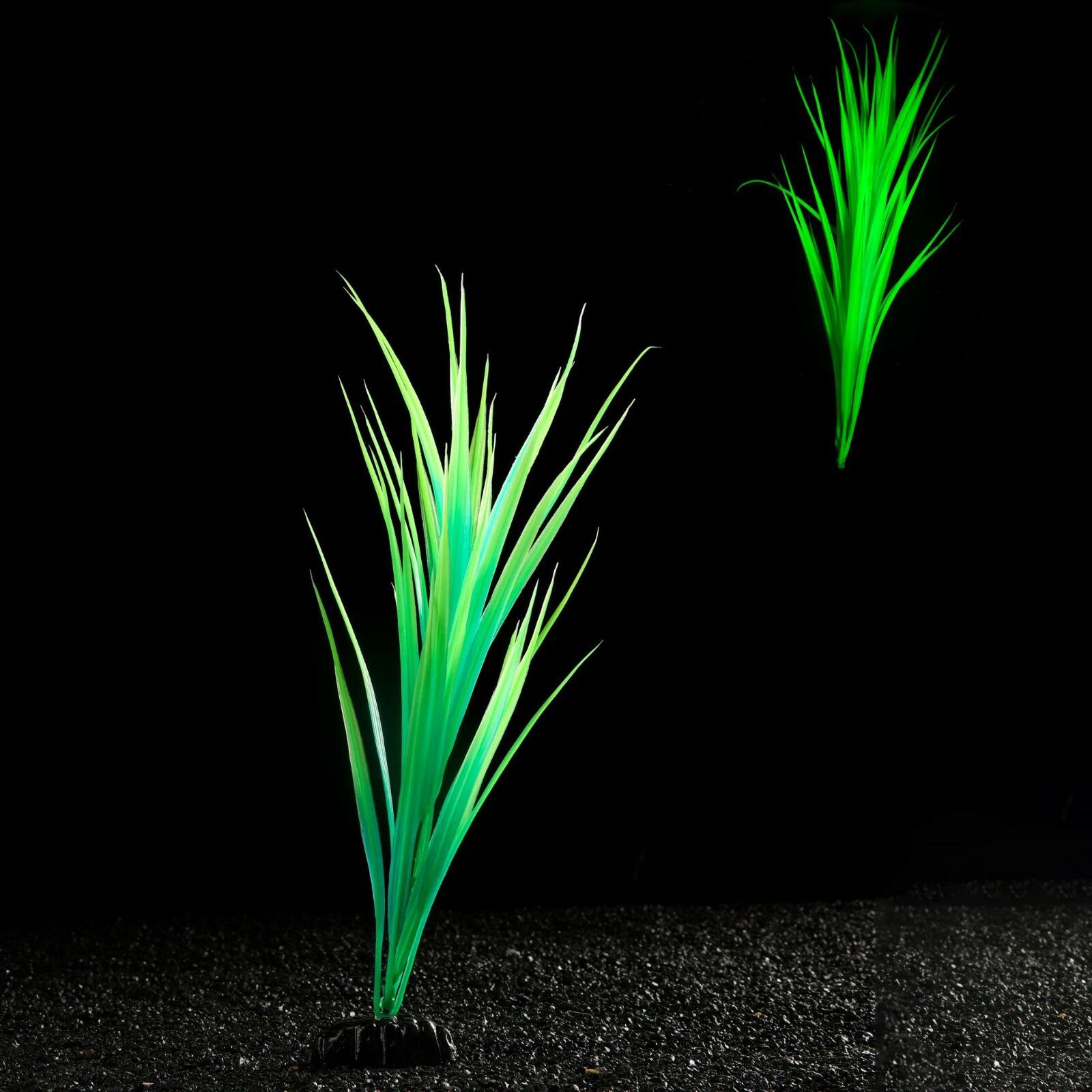 Растение искусственное аквариумное, светящееся, 30 см, зелёное (1шт.)