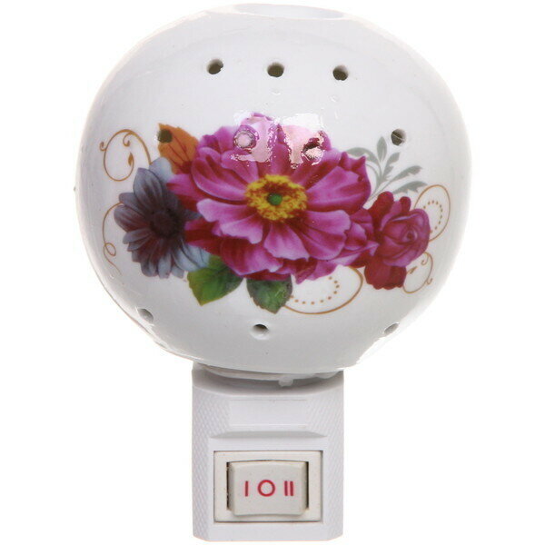 Ночник-светильник «Цветочки» 10*7,5см керамический 5Вт 230V - фотография № 1