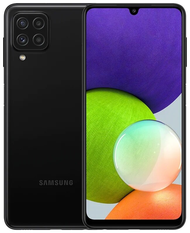 Смартфон Samsung Galaxy A22 4/64 ГБ, черный (RU)