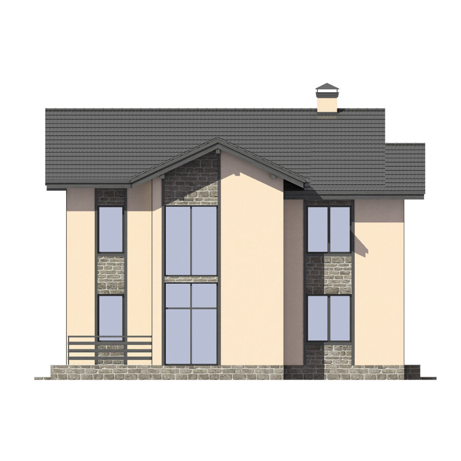 62-00-Catalog-Plans - Проект двухэтажного дома из газобетона с террасой - фотография № 5