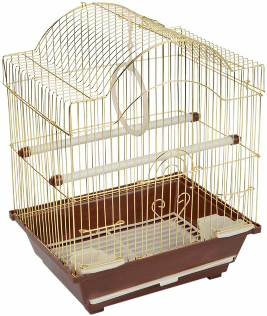 Клетка для маленьких птиц Золотая клетка A113G золотая 30 х 23 х 39 см (1 шт)