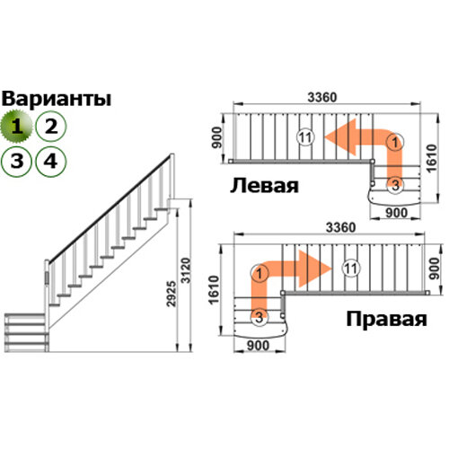 Лестница К-002м/1 П сосна (5 уп) - фотография № 2