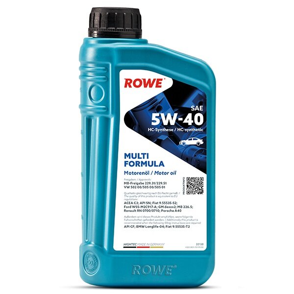 Синтетическое моторное масло ROWE Hightec Multi Formula SAE 5W-40