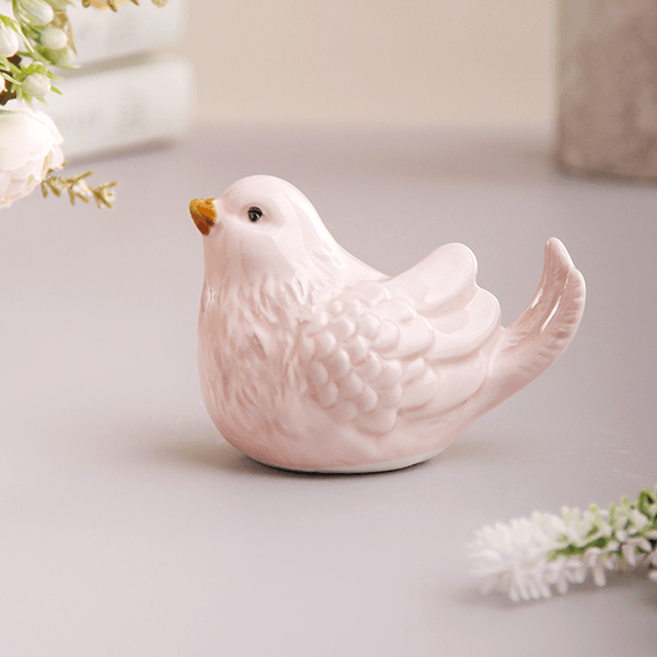 фото Фигурка Птичка 9х7 см Прованс серия Эконом нюдово - розовая смотрит прямо