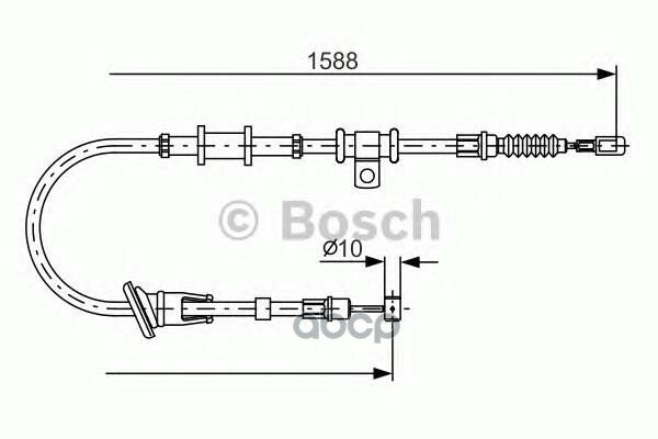 1 987 482 245_Трос Ручника! Задний Левый Mitsubishi Carisma All 98-06 L=1588 Bosch арт. 1987482245