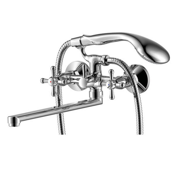 Смеситель для ванны и умывальника DOM,"ARGO"1/2", кер., картридж., плоск. излив 325 мм,