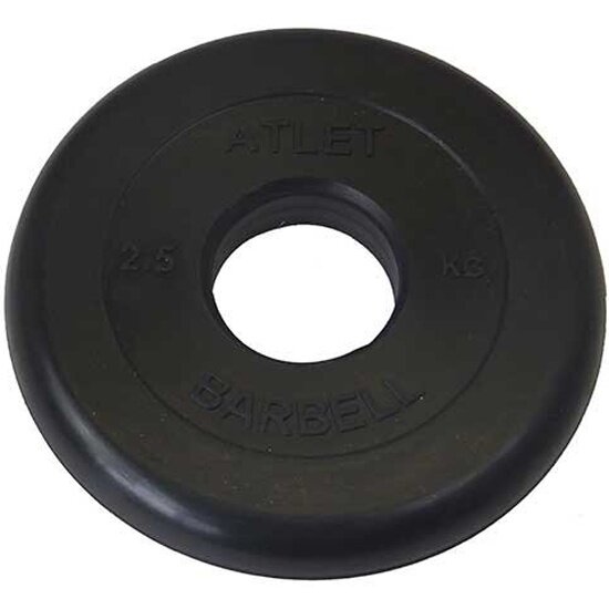 Диск MB BARBELL Barbell обрезиненный диаметр 51 мм, 2.5 кг, черный
