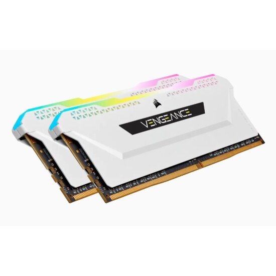 Оперативная память CORSAIR DDR4 32Gb (2x16Gb) 3200MHz pc-25600 Vengeance RGB PRO SL white (CMH32GX4M2E3200C16W)