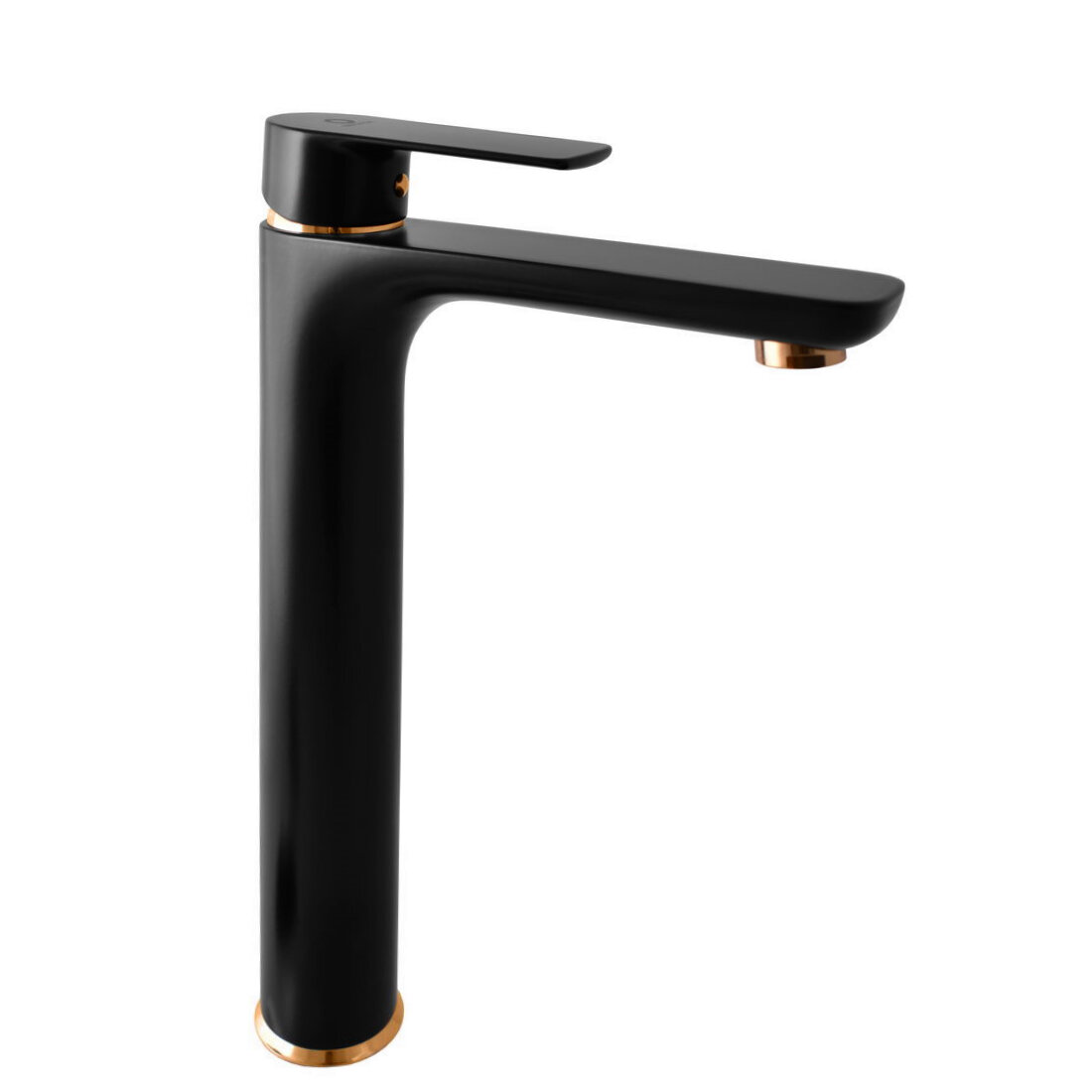 Смеситель для раковины RAV Slezak Vltava высокий, чёрный матовый, золото VT430.5CMATZ