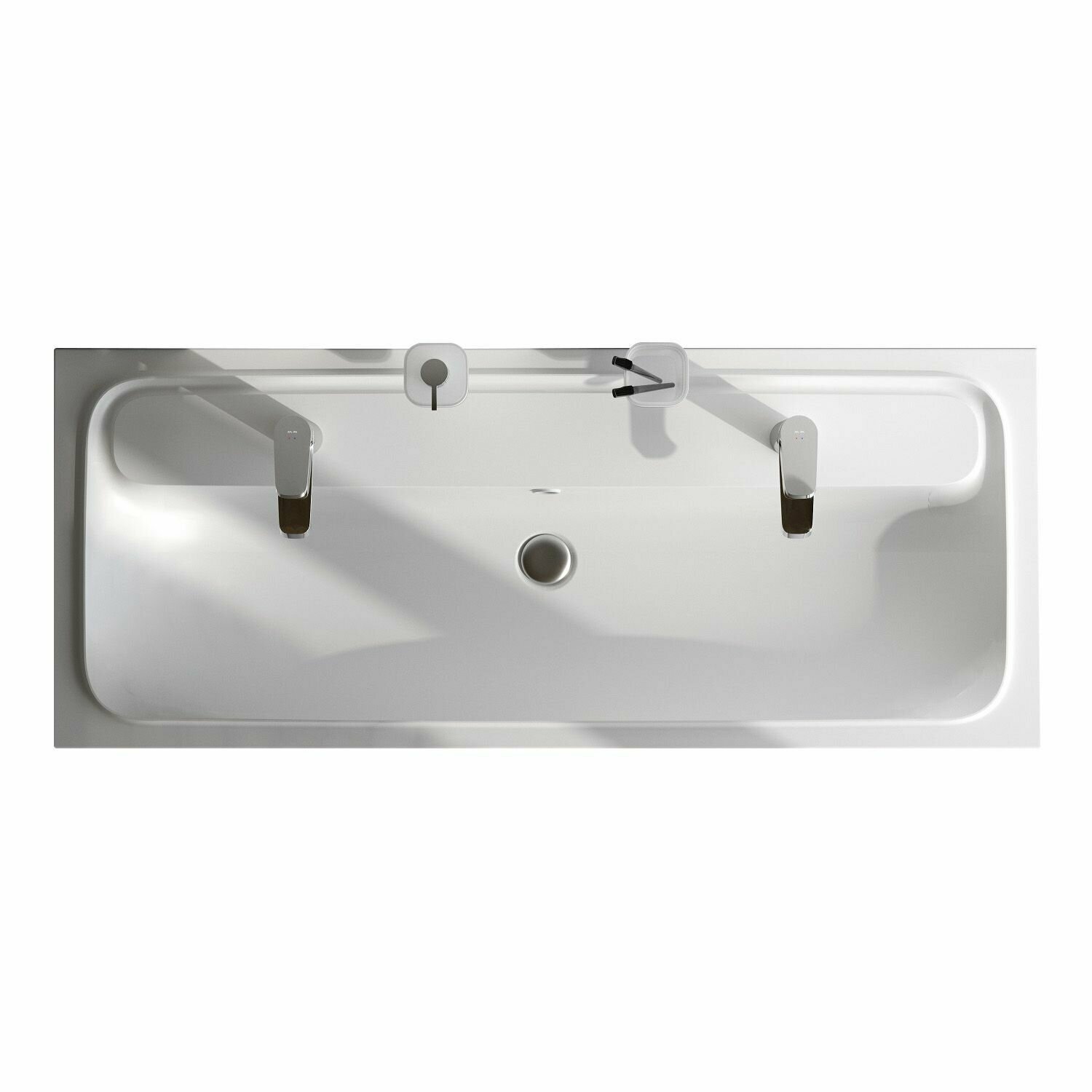 Раковина для ванной AM.PM Func M8FWPC1200WM 120 см, белый глянец, мебельная, встраиваемая, литьевой мрамор, для двух смесителей, Германия - фотография № 2