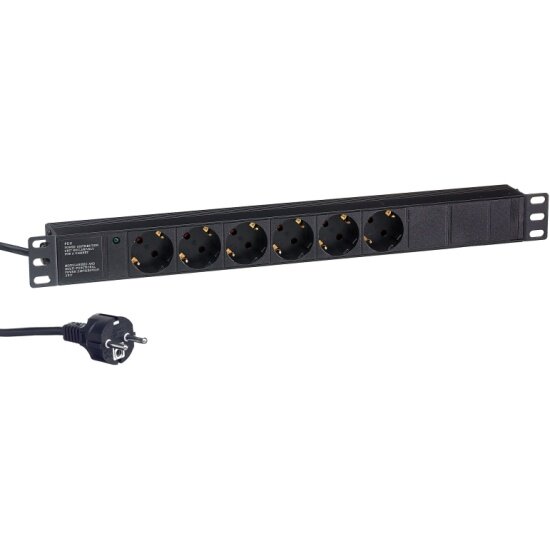 Блок розеток Exegate ServerPro PDU-19H602 6шт 1U 19" 2 м