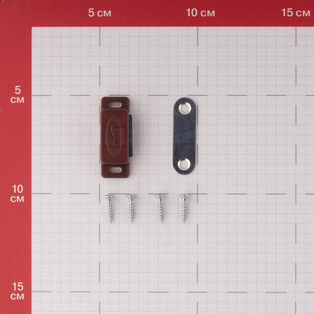 Защелка магнитная 46х15 мм коричневая (2 шт.) - фотография № 3