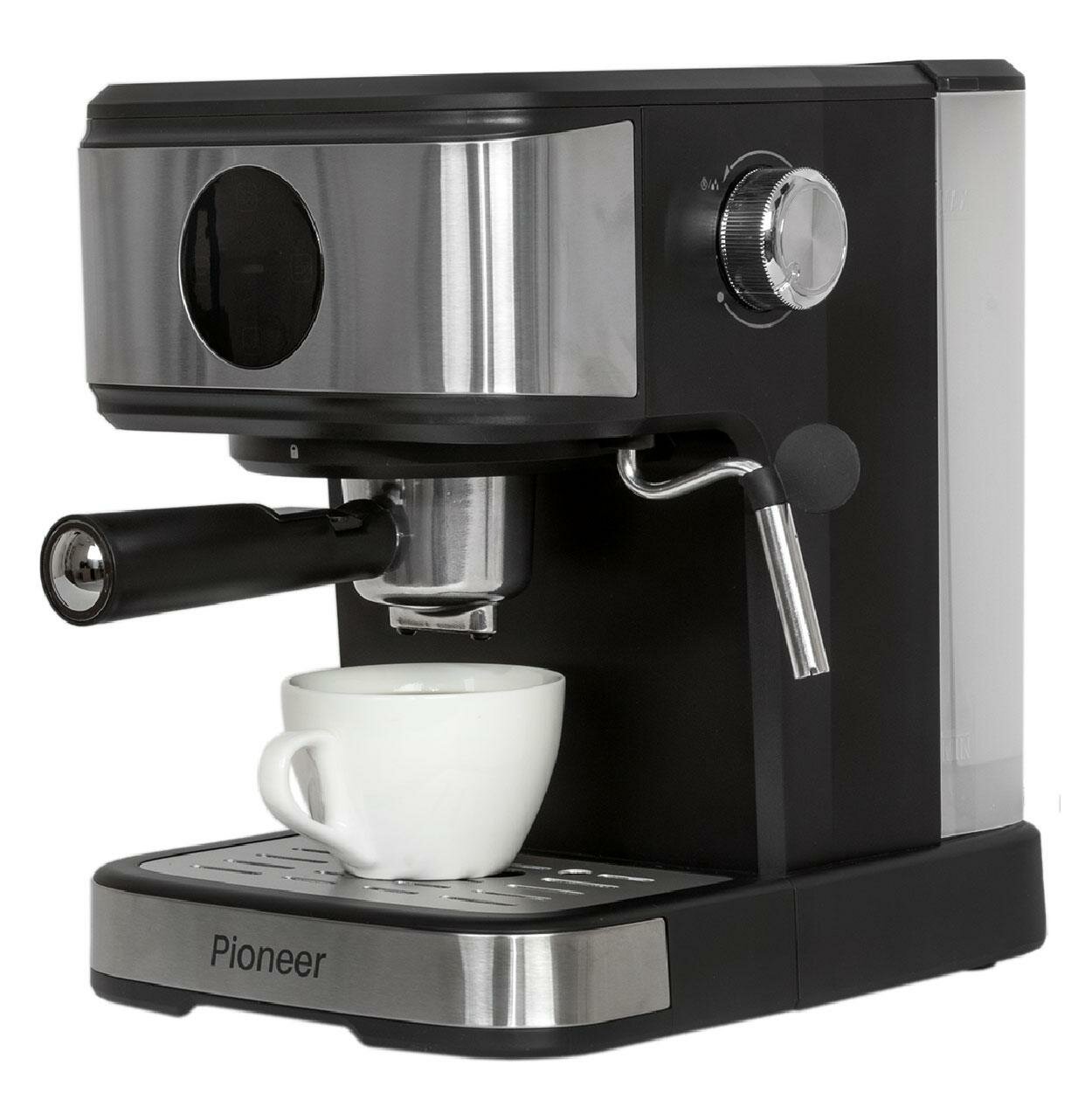 Кофеварка Pioneer CM121P (20 Бар, эспрессо/капучино, молотый кофе/капсулы nespresso, LCD-дисплей)