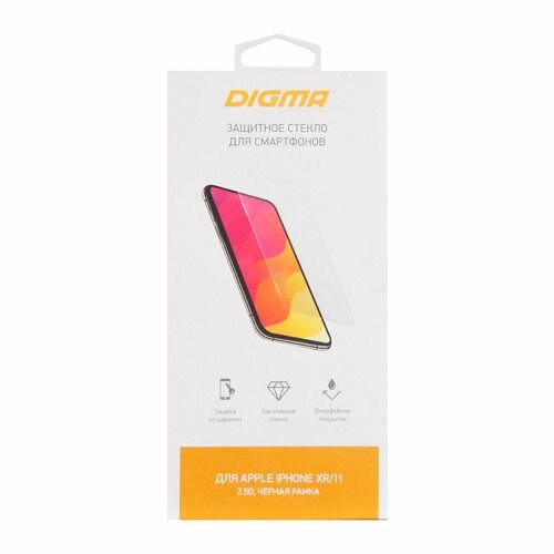 Защитное стекло для экрана Digma 2.5D для Apple iPhone XR/11 2.5D 1 шт черный [dgg2ap11xa]