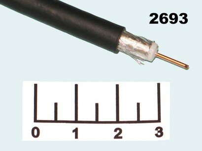 Кабель антенный RG-6U черный (75 Ом)