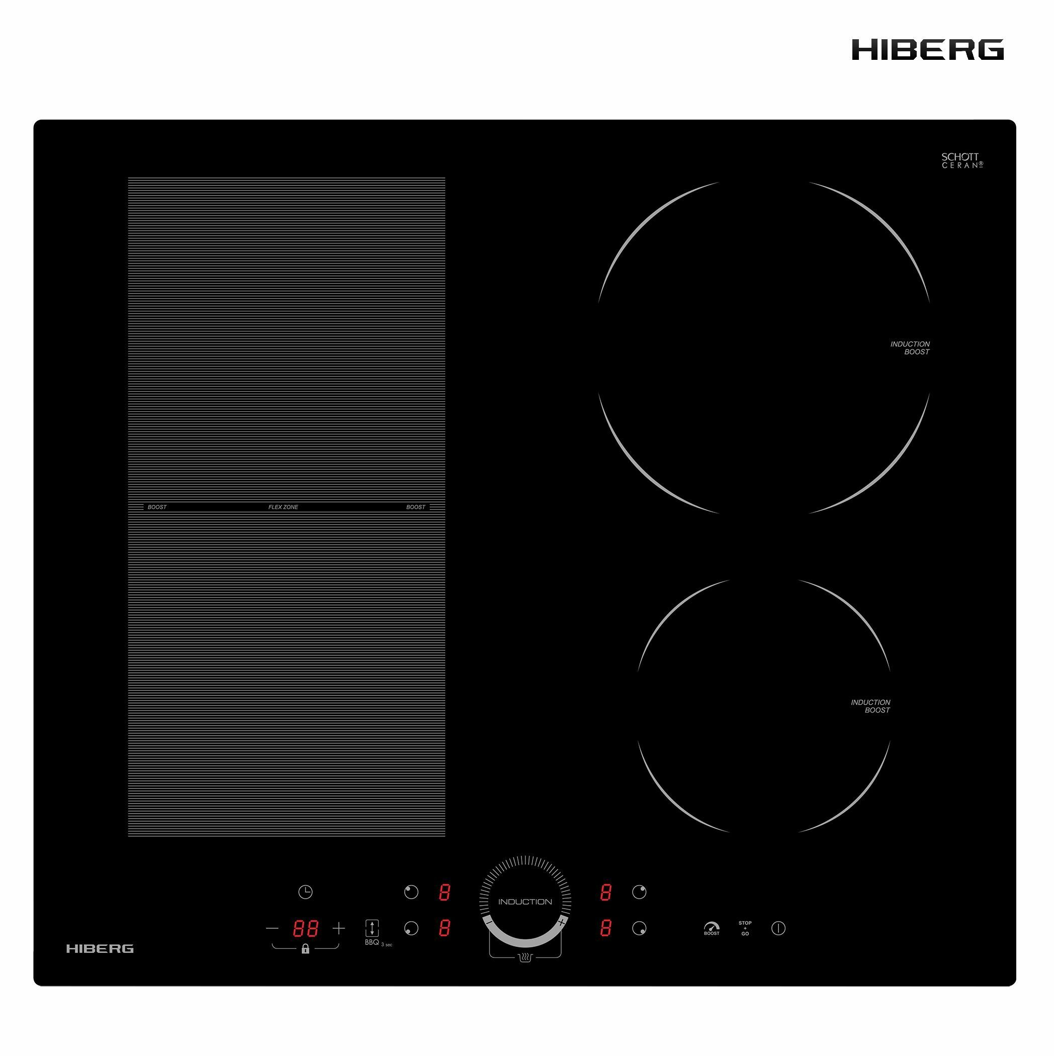Индукционная варочная панель 59 см Hiberg i-MS 6049 B черная - фотография № 1