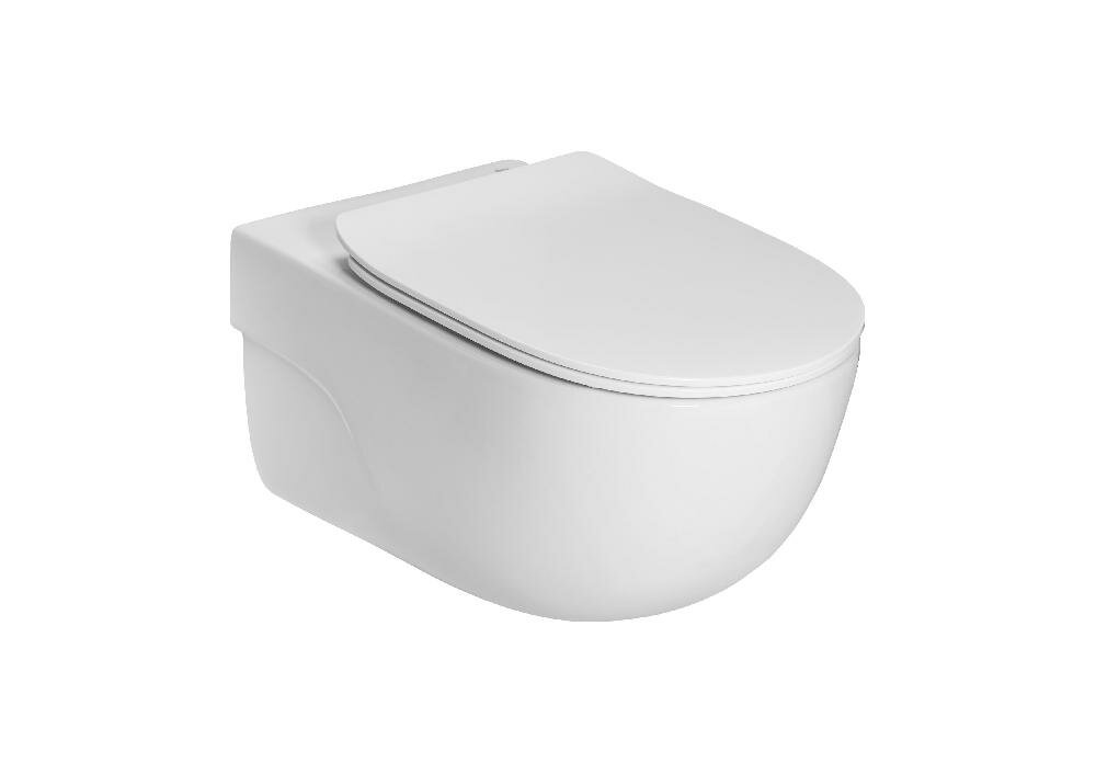 Подвесной унитаз Roca Meridian 36х56см, арт. 34H240000, безободковый, с сиденьем, сиденье тонкое с м/л