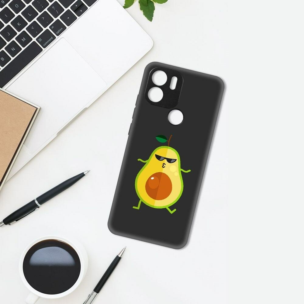 Чехол-накладка Krutoff Soft Case Авокадо Стильный для Xiaomi Redmi A2+ черный