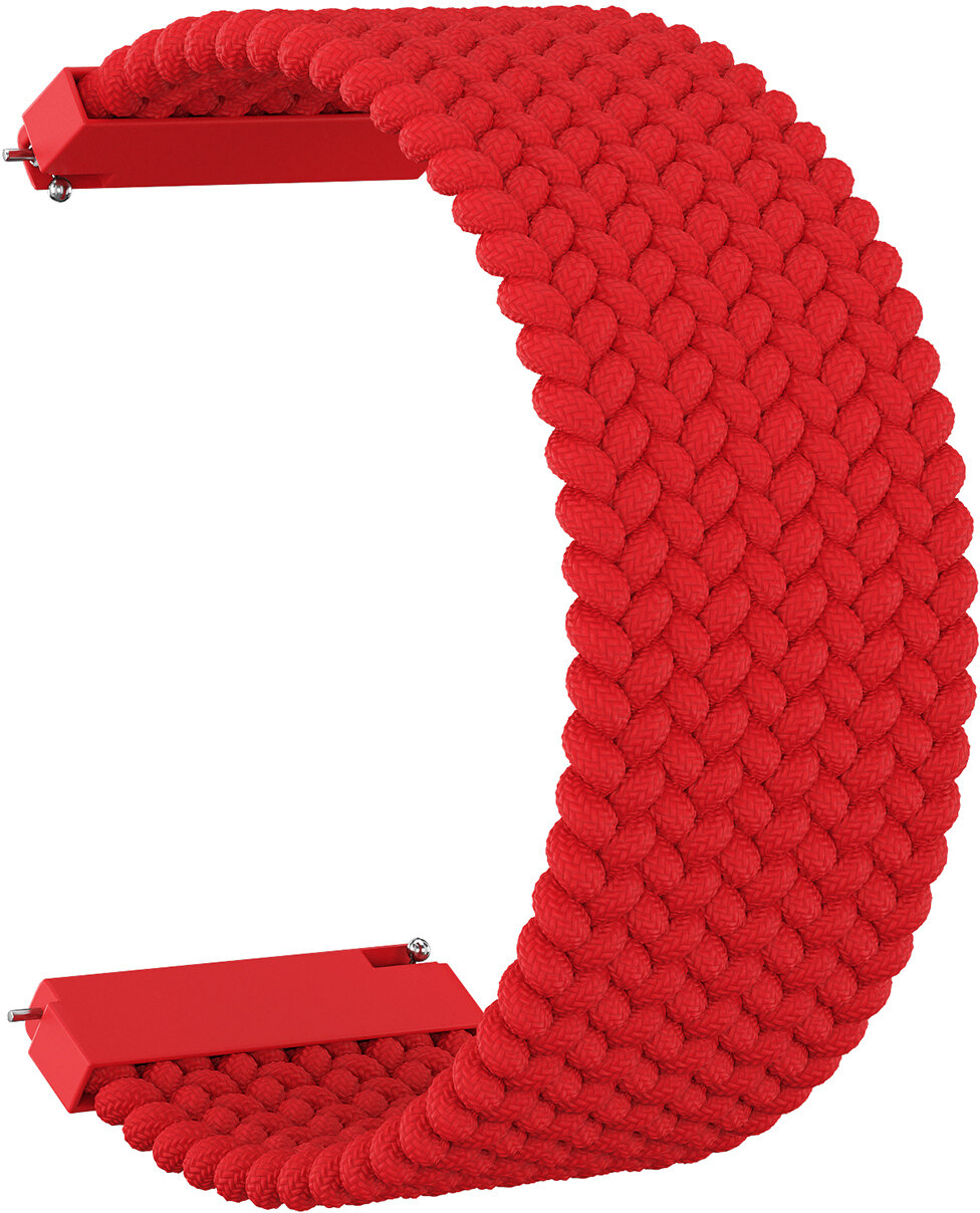 Ремешок нейлоновый GSMIN Braid 22 для Samsung Gear S3 Frontier / Classic / Galaxy Watch (46 mm) (165 мм) (Красный)
