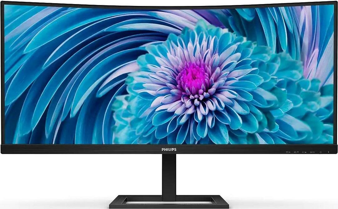 Монитор 34" Philips UltraWide 346E2CUAE/00 черный VA 3440x1440 300 cd/m^2 1 ms DisplayPort HDMI USB USB Type-C