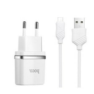 HOCO HC-47773 C12 Сетевое ЗУ + Кабель Micro 1m 2 USB Выход: 12W White