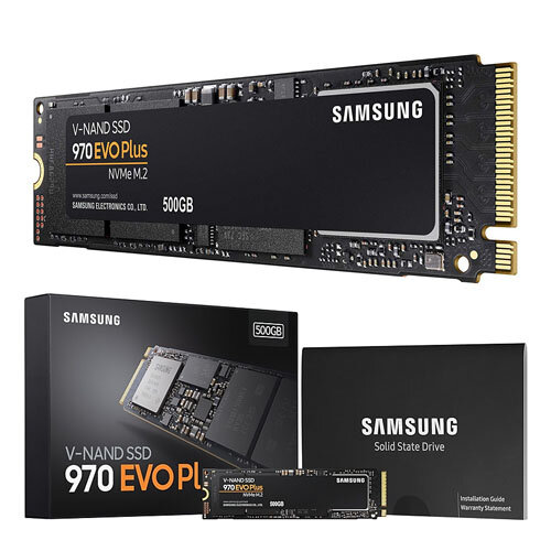 Накопитель SSD Samsung MZ-V7S500BW 970 EVO Plus /PCI-E 3.0 x4/500GB /Скорость чтения 3500МБайт/с Скорость записи 3200МБайт/с