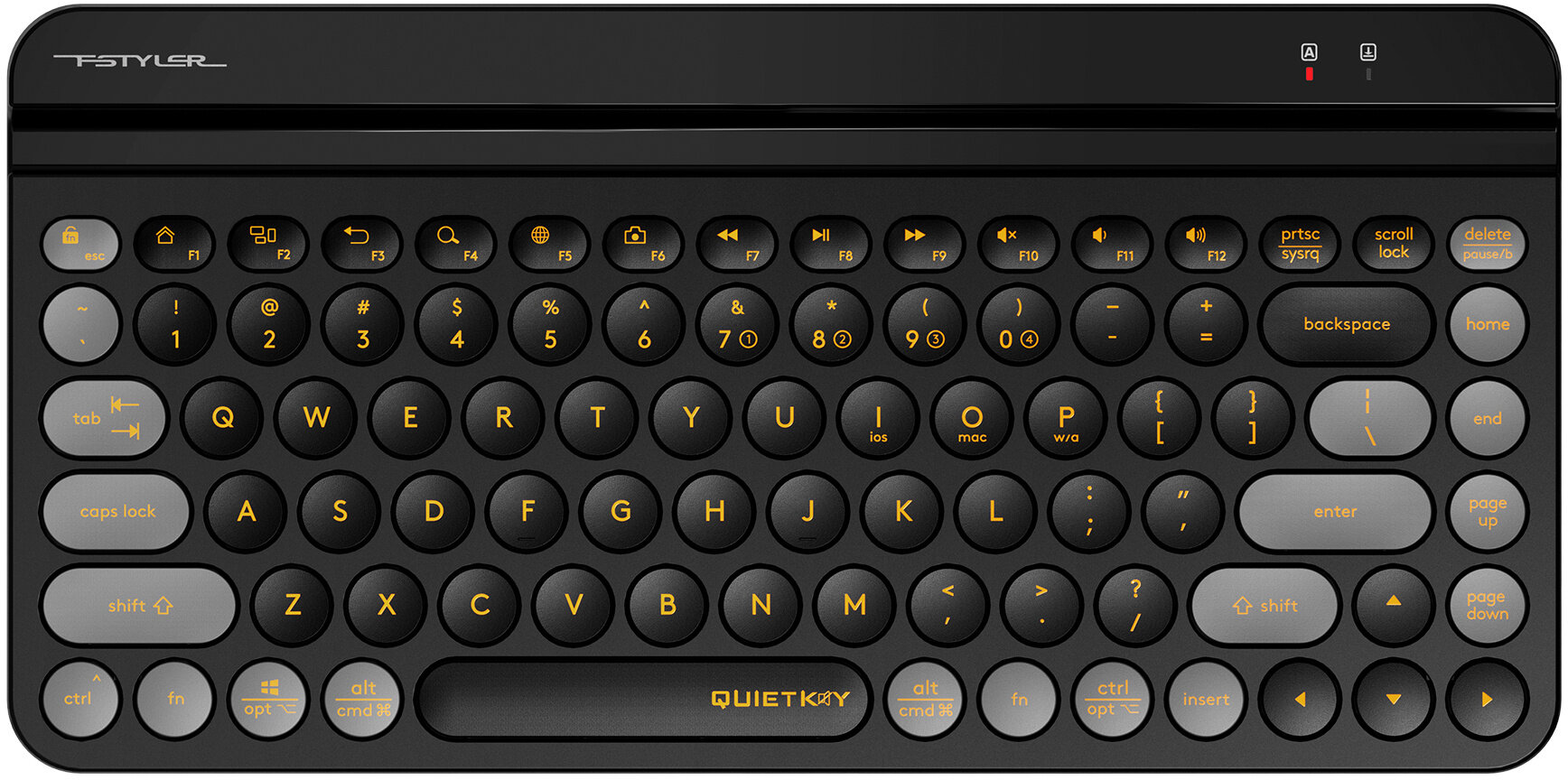 Клавиатура A4Tech Fstyler FBK30 черный/серый USB беспроводная BT/Radio slim Multimedia (FBK30 BLACKC