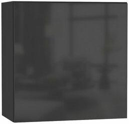 Навесной шкаф Первый Мебельный Поинт Черный / Черный глянец