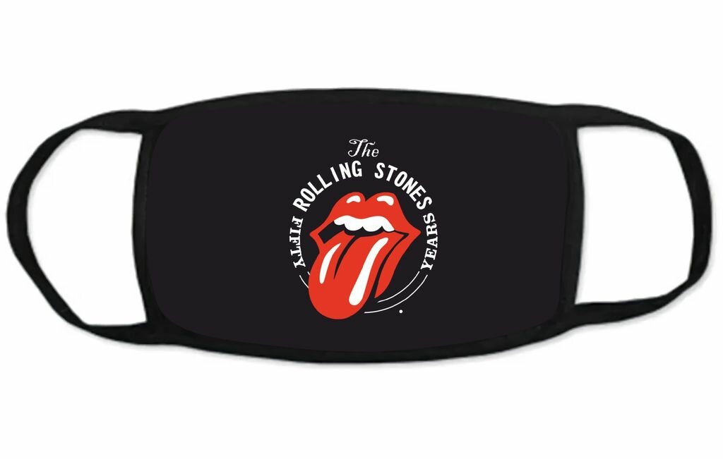 Маска защитная тканевая на лицо The Rolling Stones Роллинг Стоунз №10 Взрослая - 20 на 125 см