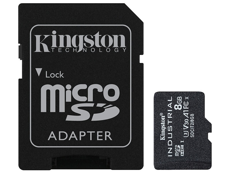 Карта памяти 8Gb - Kingston Micro Secure Digital HC UHS-I U3 Class 10 SDCIT2/8GB с переходником под SD