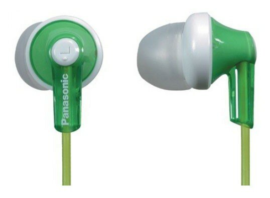Наушники вкладыши Panasonic RP-HJE118GU 1.1м зеленый проводные (в ушной раковине)