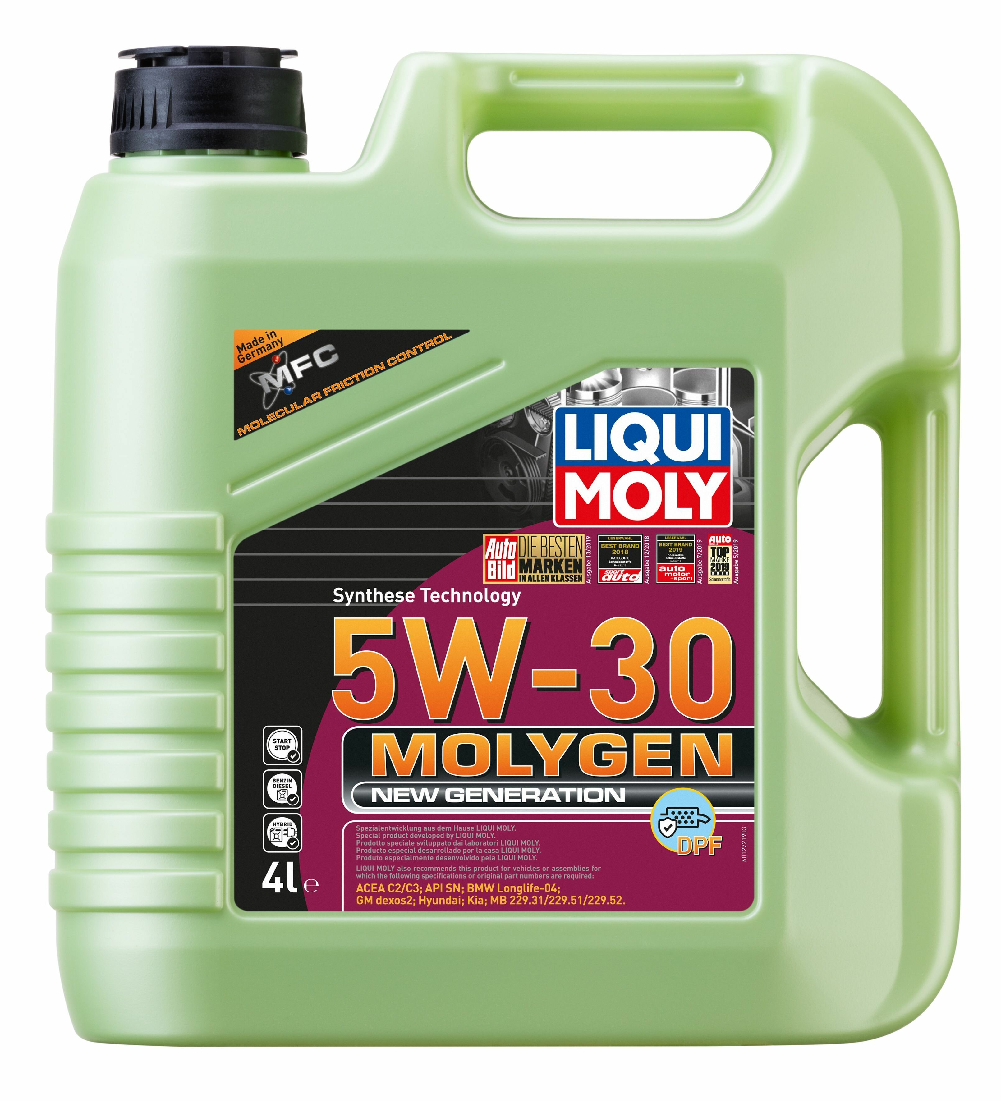 21225 LIQUI MOLY Molygen New Generation DPF 5W-30 - 4 л.