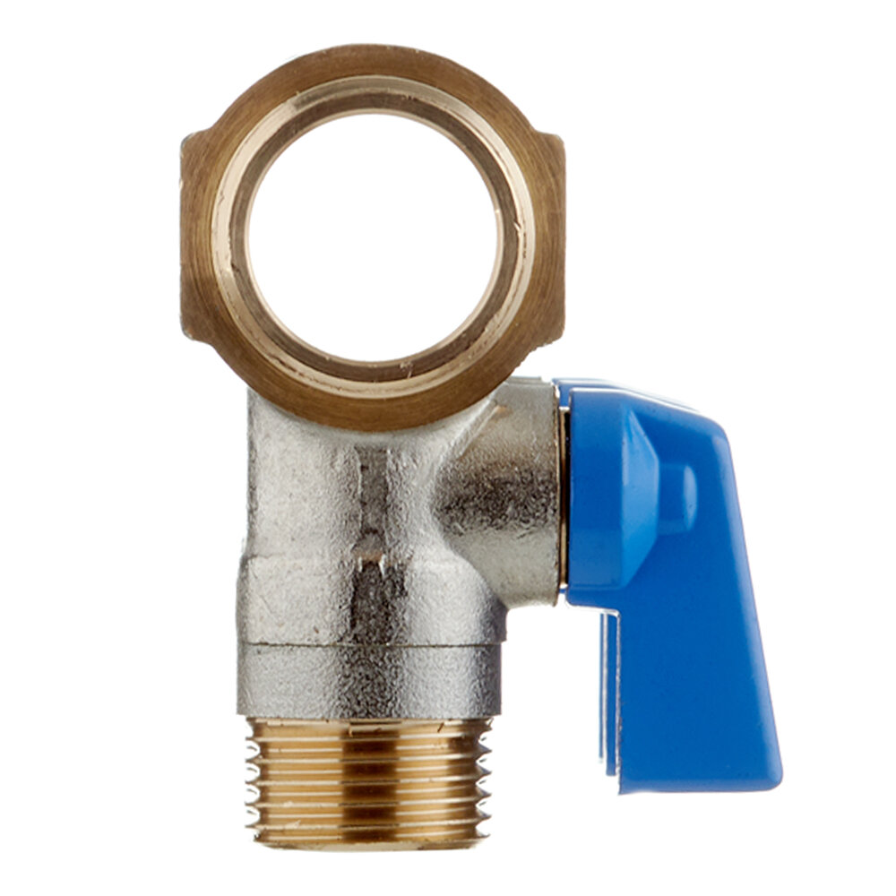 коллектор 3 выхода STOUT 3/4" х 1/2" НР с отсекающими кранами синие ручки - фото №4