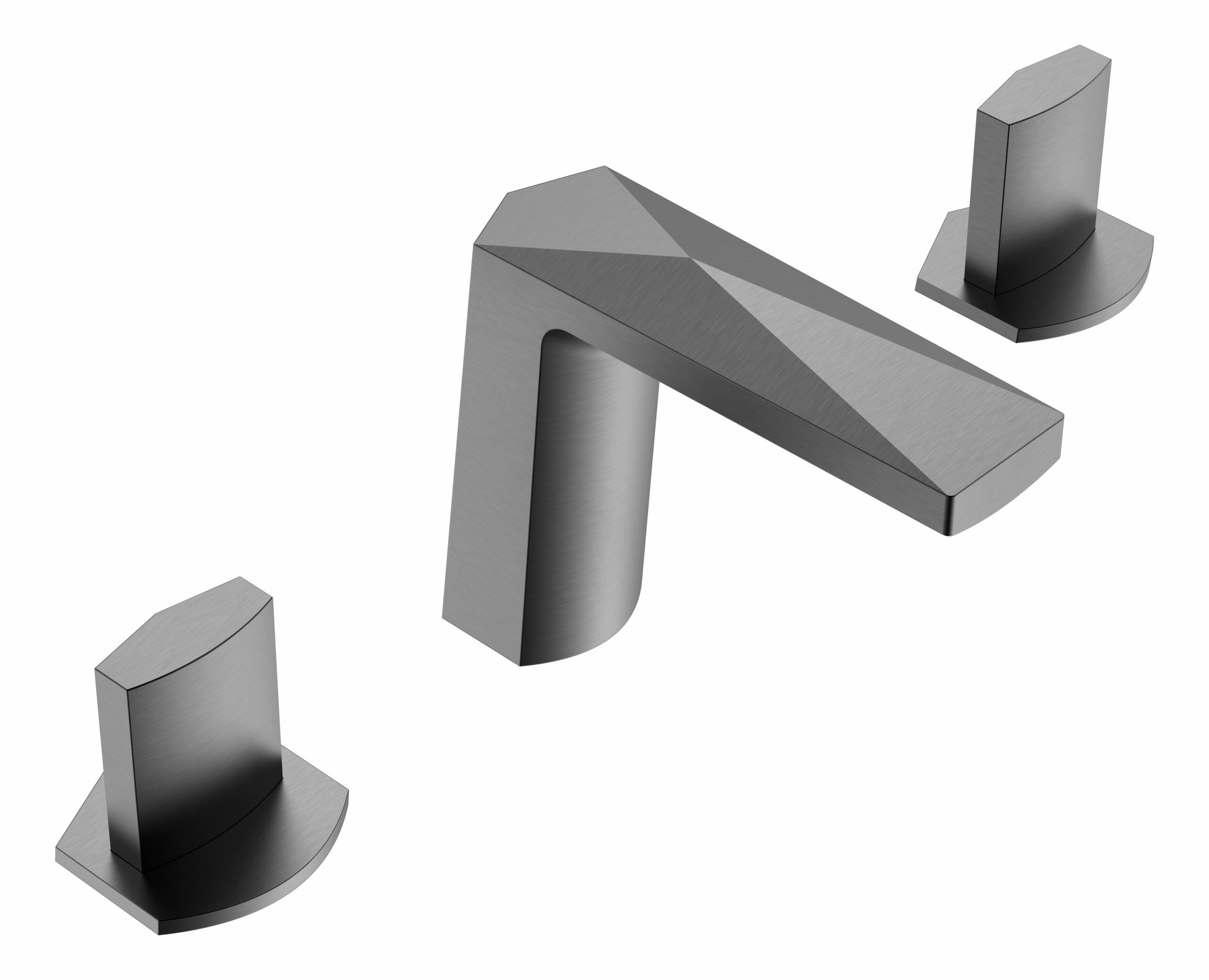 Boheme Смеситель врезной на 3 отв. VENTURO Gun Metall, ручка ICE 150-GM-ICE