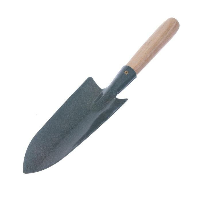 Совок посадочный, удлинённый, деревянная ручка, цвет микс - фотография № 1