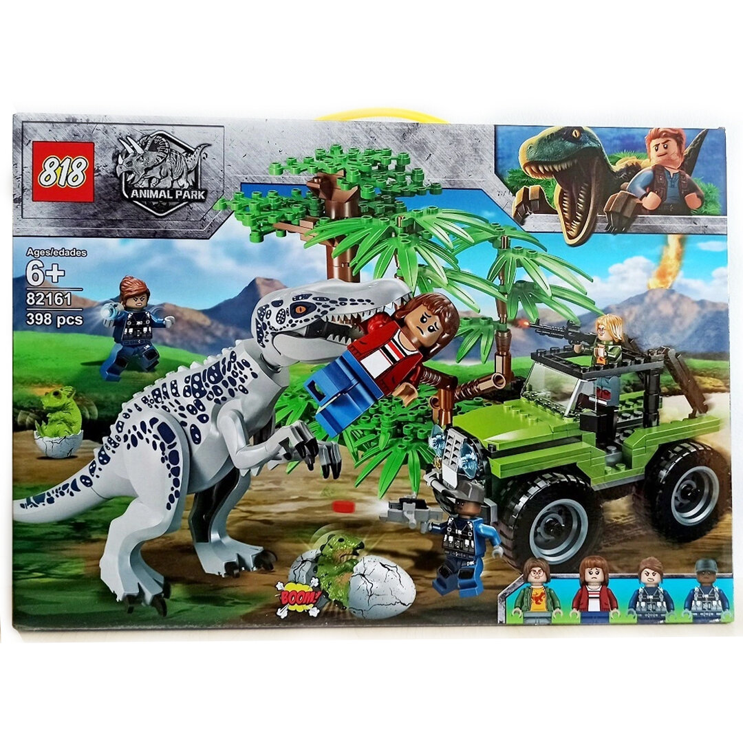 Конструктор Динозавры Нападение Индоминуса Рекса, конструктор с динозавром и фигурками 398 деталей